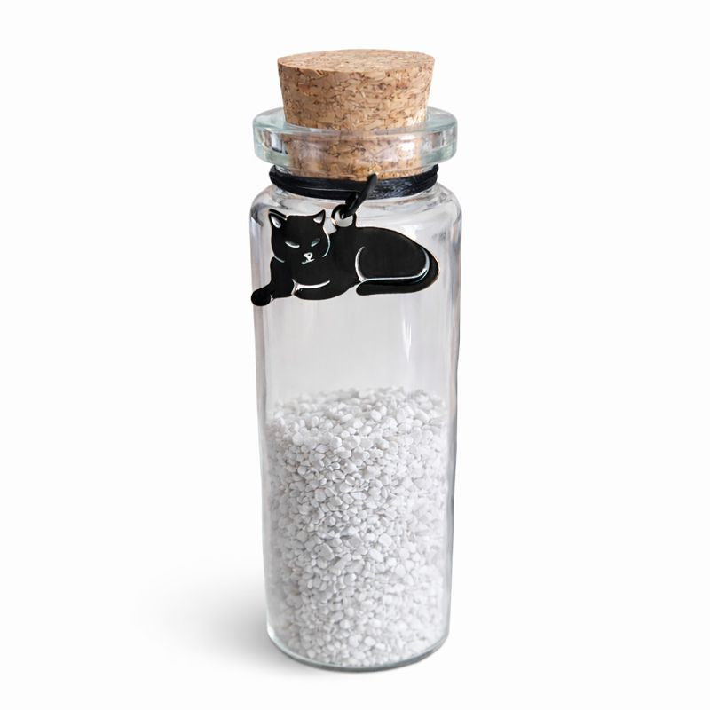 Gedenkflasche – Katze – Gold und Schwarz