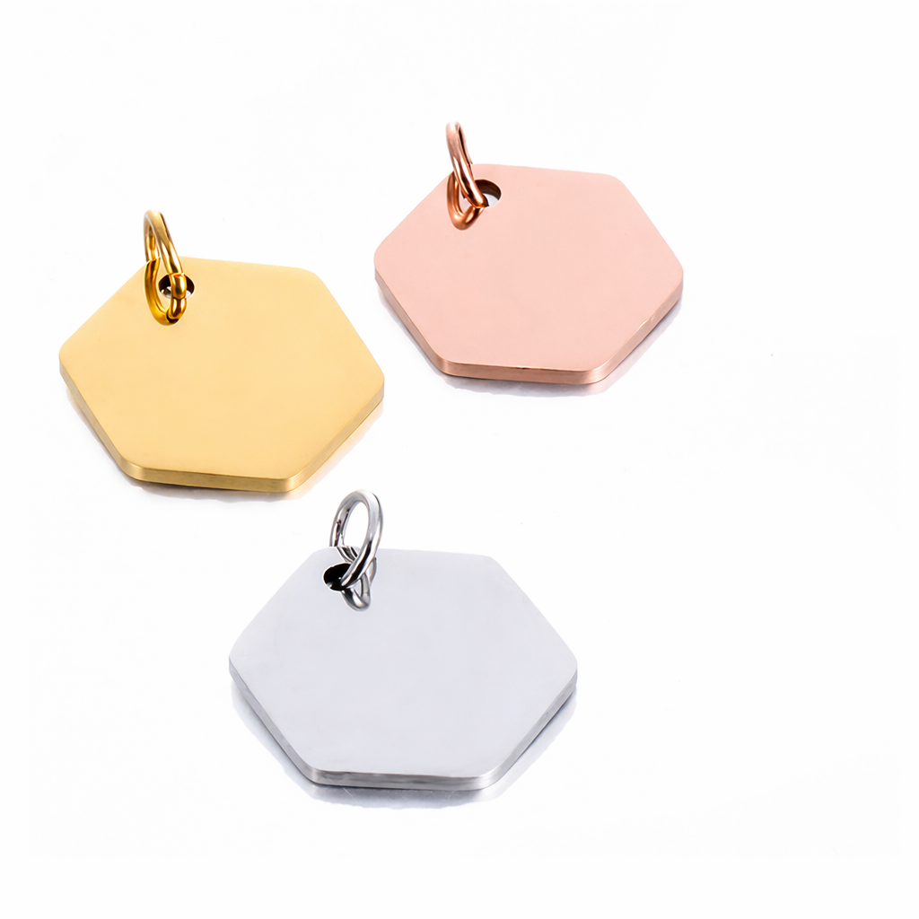Anhänger mit Gravur - Hexagon