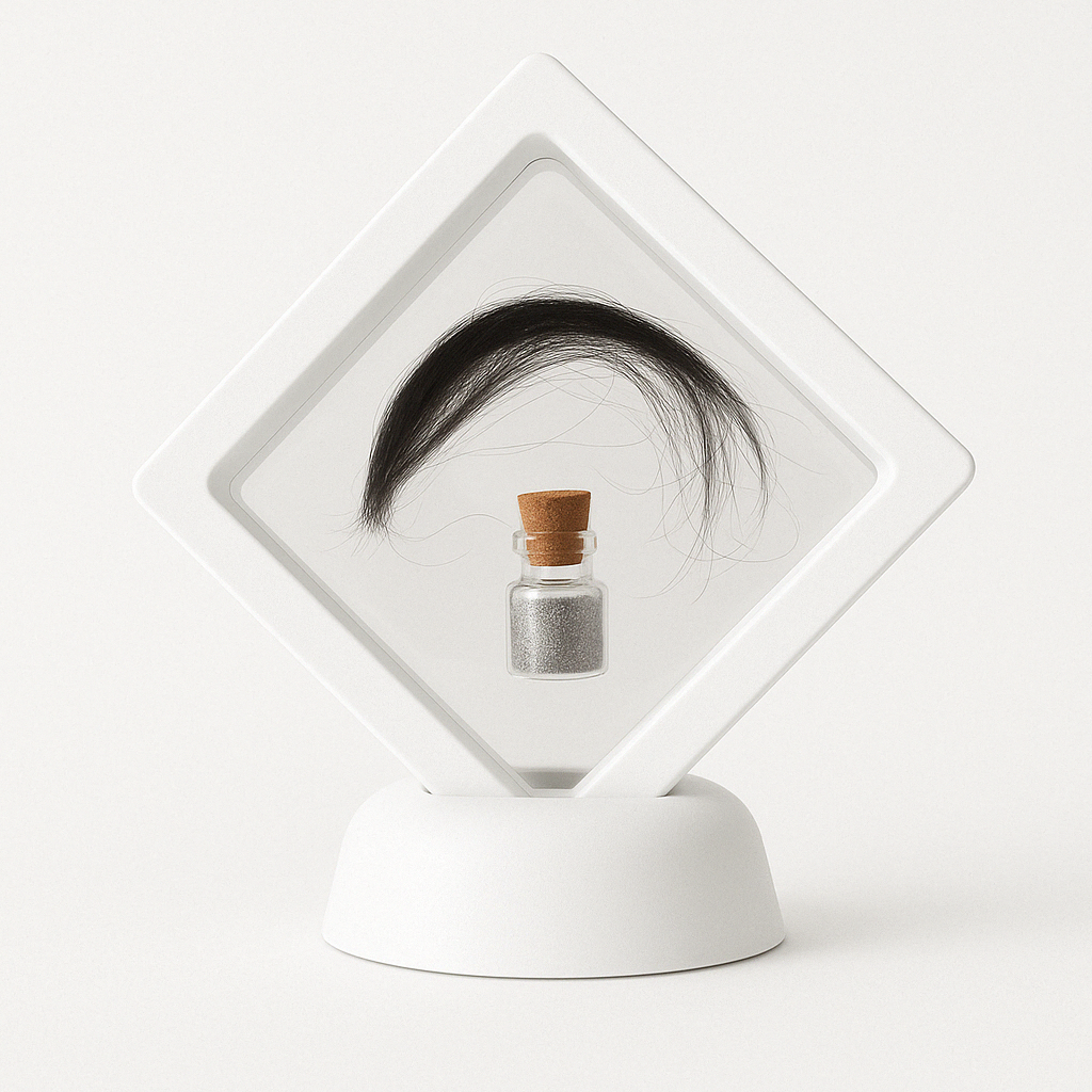 Lijstje voor aandenken - incl klein asbuisje - Blijvende herinnering kat of hond - voor het bewaren van as of plukjes haar huisdier