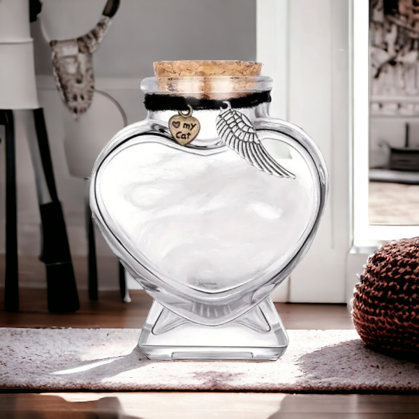 Memorial Flesje en Ashanger – "Your wings were ready but my heart was not" - Plukje haar of as bewaren van hond of kat