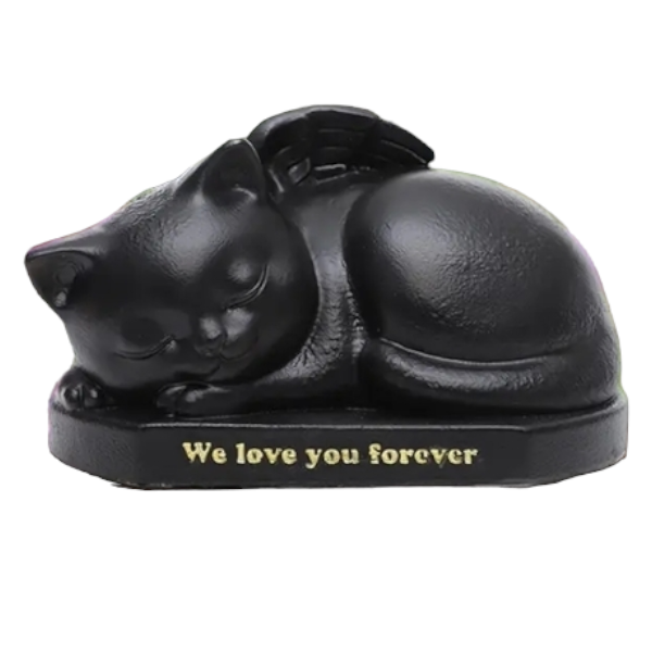 Urne für Katze - Schlafendes Kätzchen - Schwarz