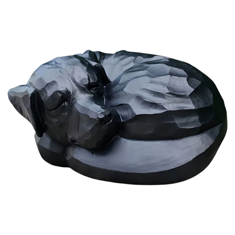 Honden Urn - Zwarte Honden Urn – Slapend Hondje - Een Bijzondere Herinnering aan Jouw Hond - Urn voor Hond - Herdenkingsurn voor Hond - Crematie Urn voor Honden – Duurzame As Urn