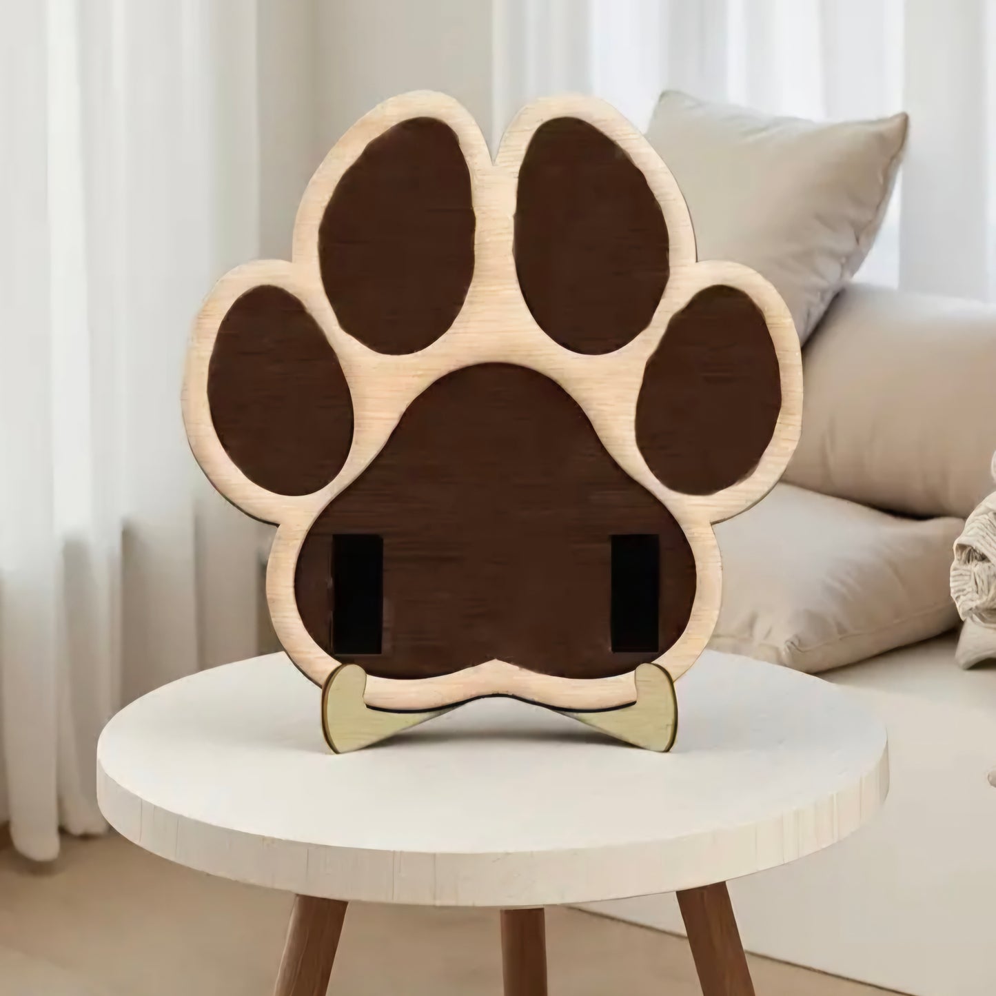 Pootvormige fotolijst met halsbandhouder - Met memorial flesje