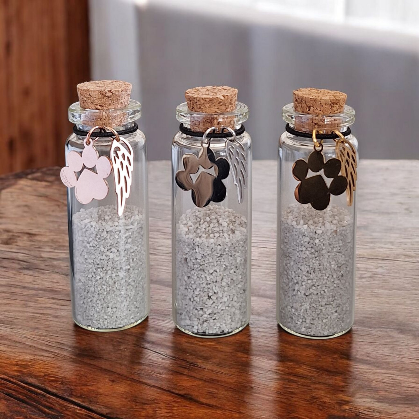 Gedenkflesje Huisdier - Voor bewaren van as en plukjes haar