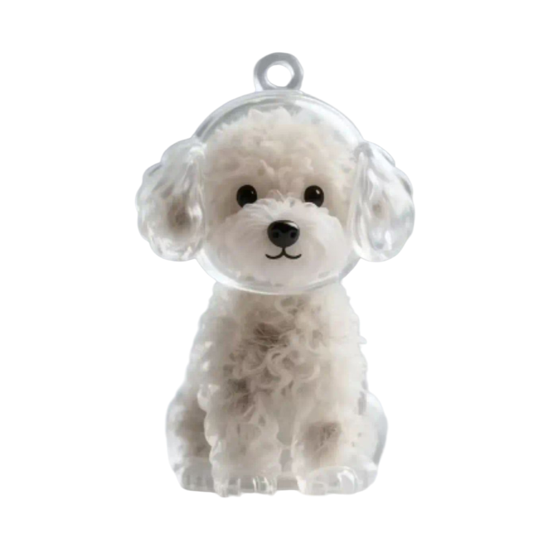 Gedenksleutelhanger Hond – Voor plukje vacht of een kleine hoeveelheid as - Aandenken Huisdier - Herinneringssleutelhanger Hond – Gedenkhanger Hond – Stevig Kunststof – Voor Vacht, As of Aandenken Hond