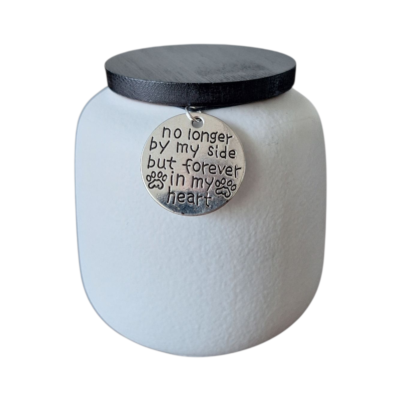 Witte urn met keepsake hangertje - 200 ML