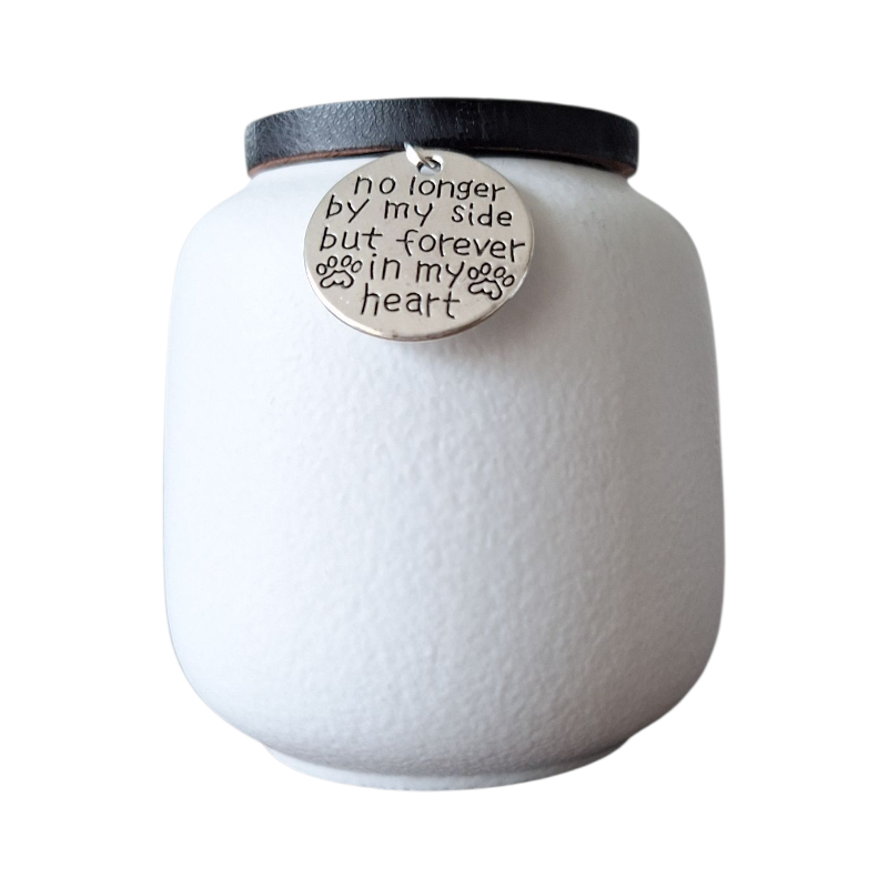 Witte urn met keepsake hangertje - 200 ML