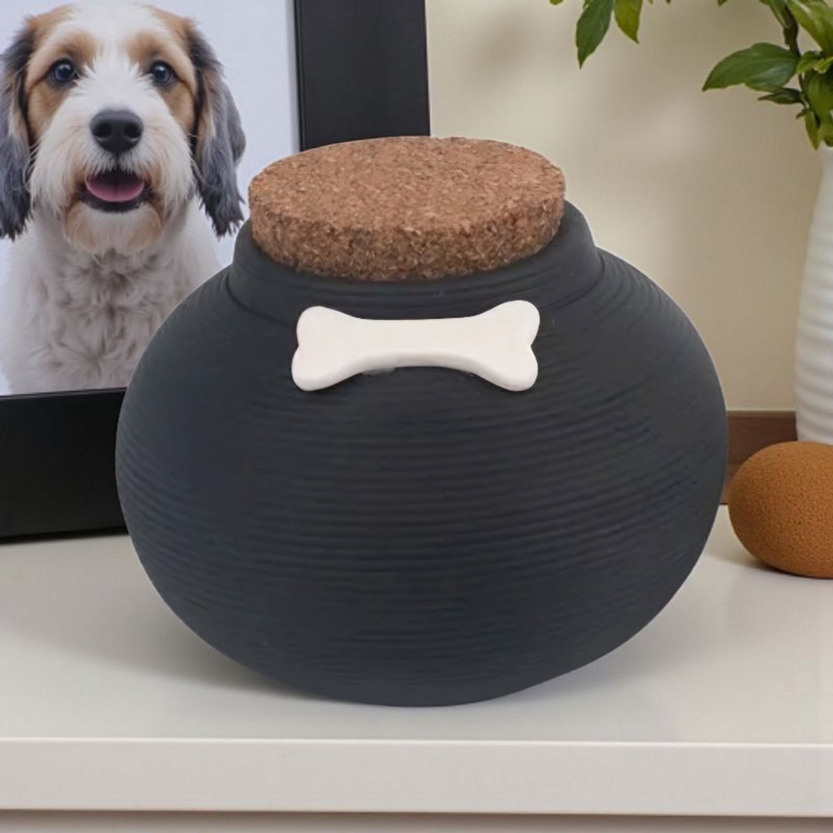 Schwarze Urne - 350 ml - mit Erinnerungsanhängern