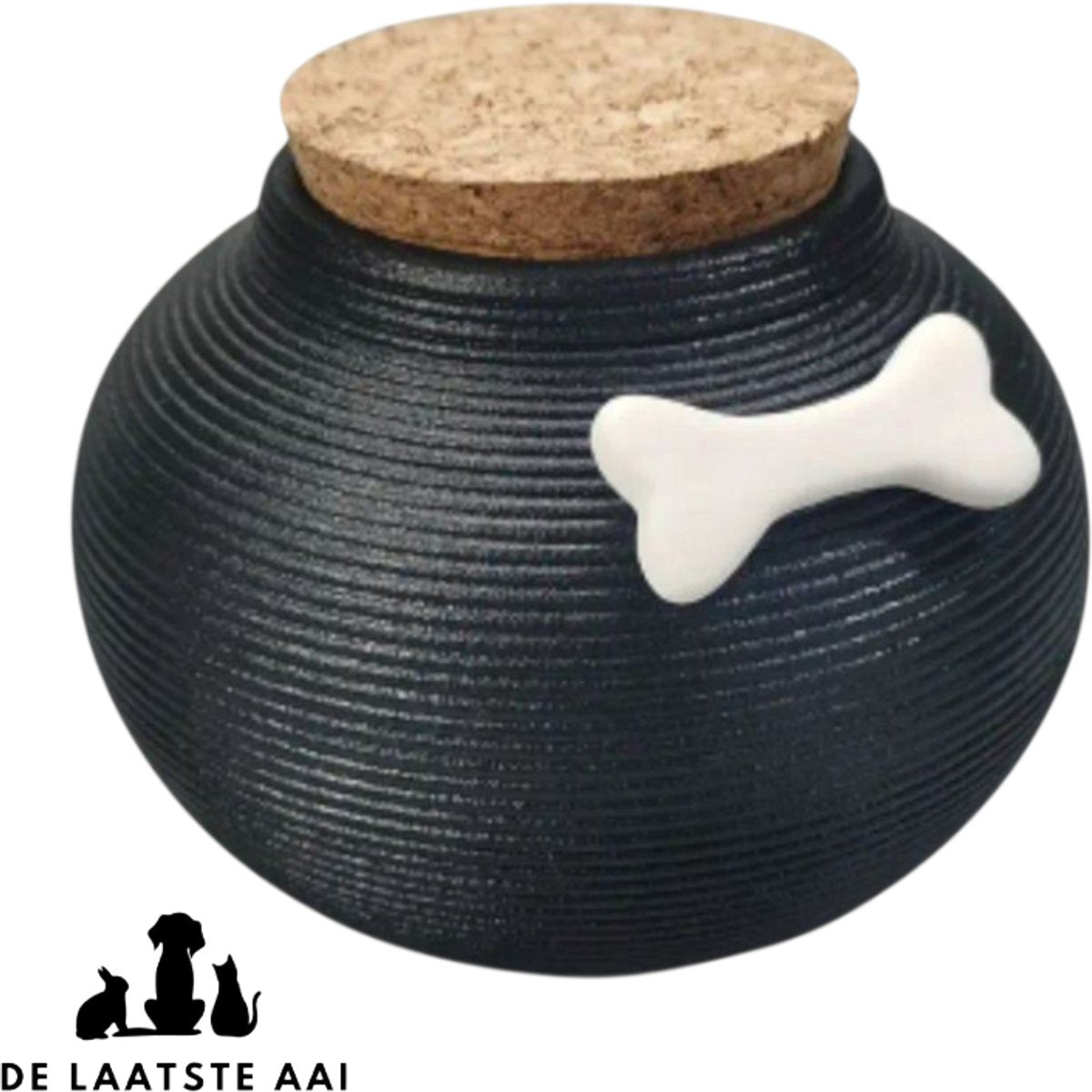 Schwarze Urne - 350 ml - mit Erinnerungsanhängern