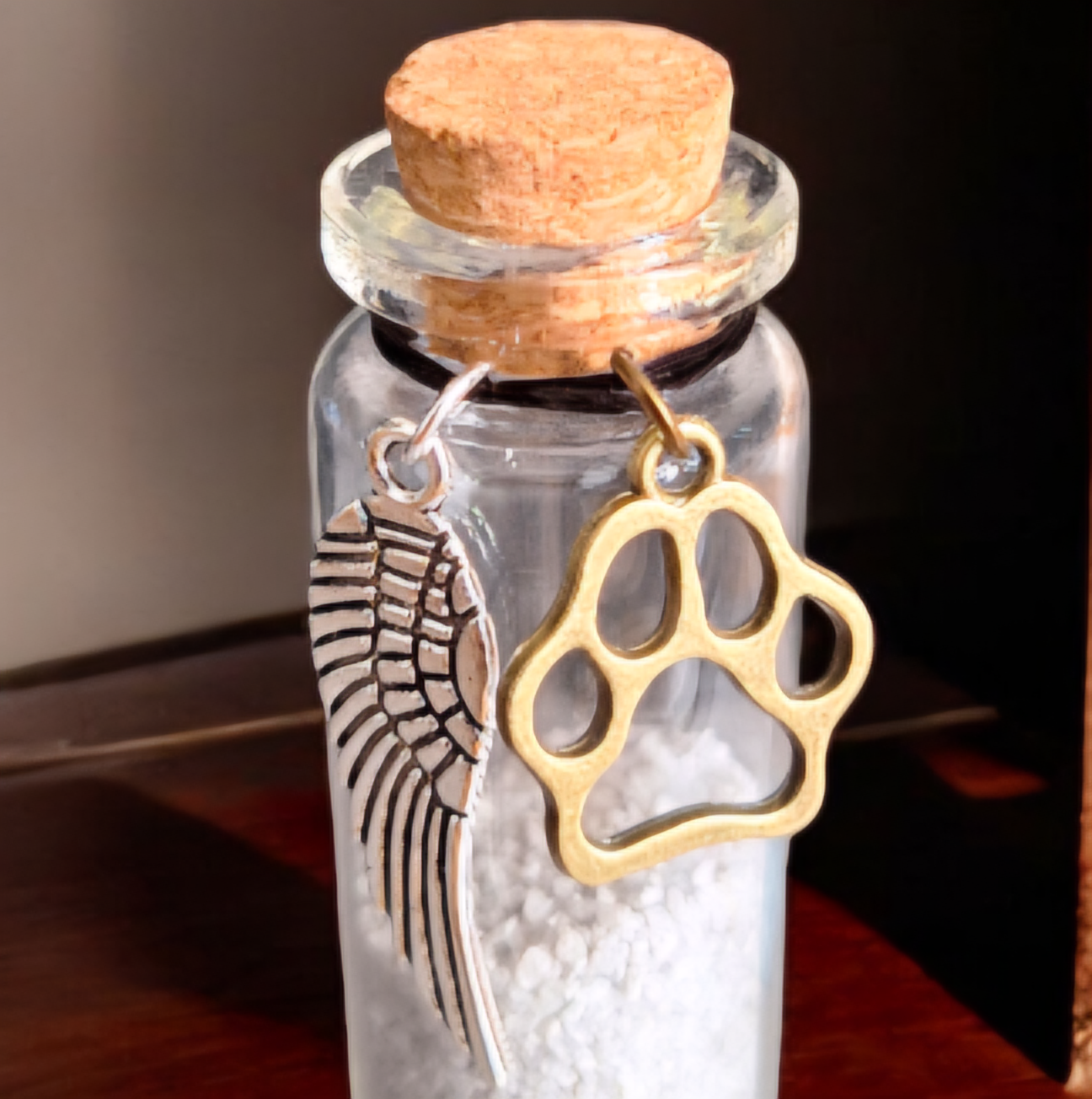 memorial flesjes voor kat of hond, gedenkflacon, herinnering aan kat of hond, bewaren plukjes vacht van kat of hond