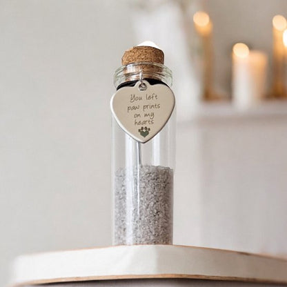 memorial flesjes voor kat of hond, gedenkflacon, herinnering aan kat of hond, bewaren plukjes vacht van kat of hond
