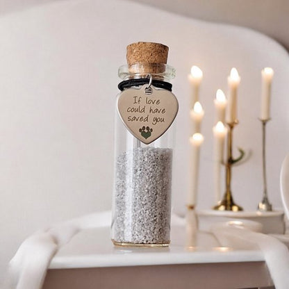 memorial flesjes voor kat of hond, gedenkflacon, herinnering aan kat of hond, bewaren plukjes vacht van kat of hond