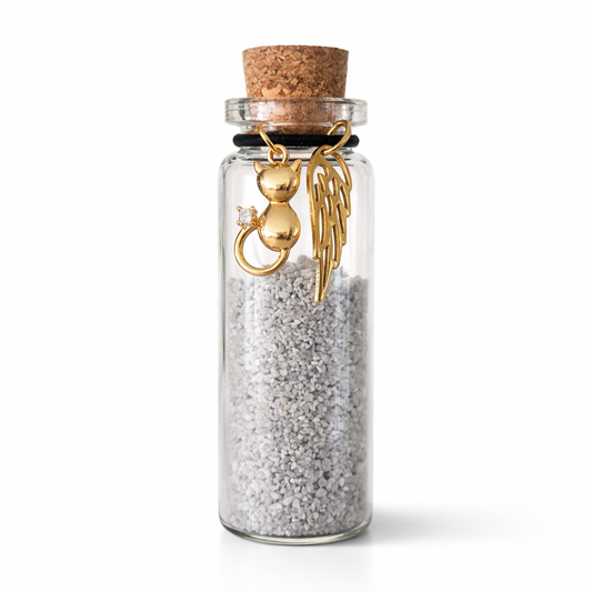 Gedenkfläschchen - Mit Zirkonia-Stein - Katze