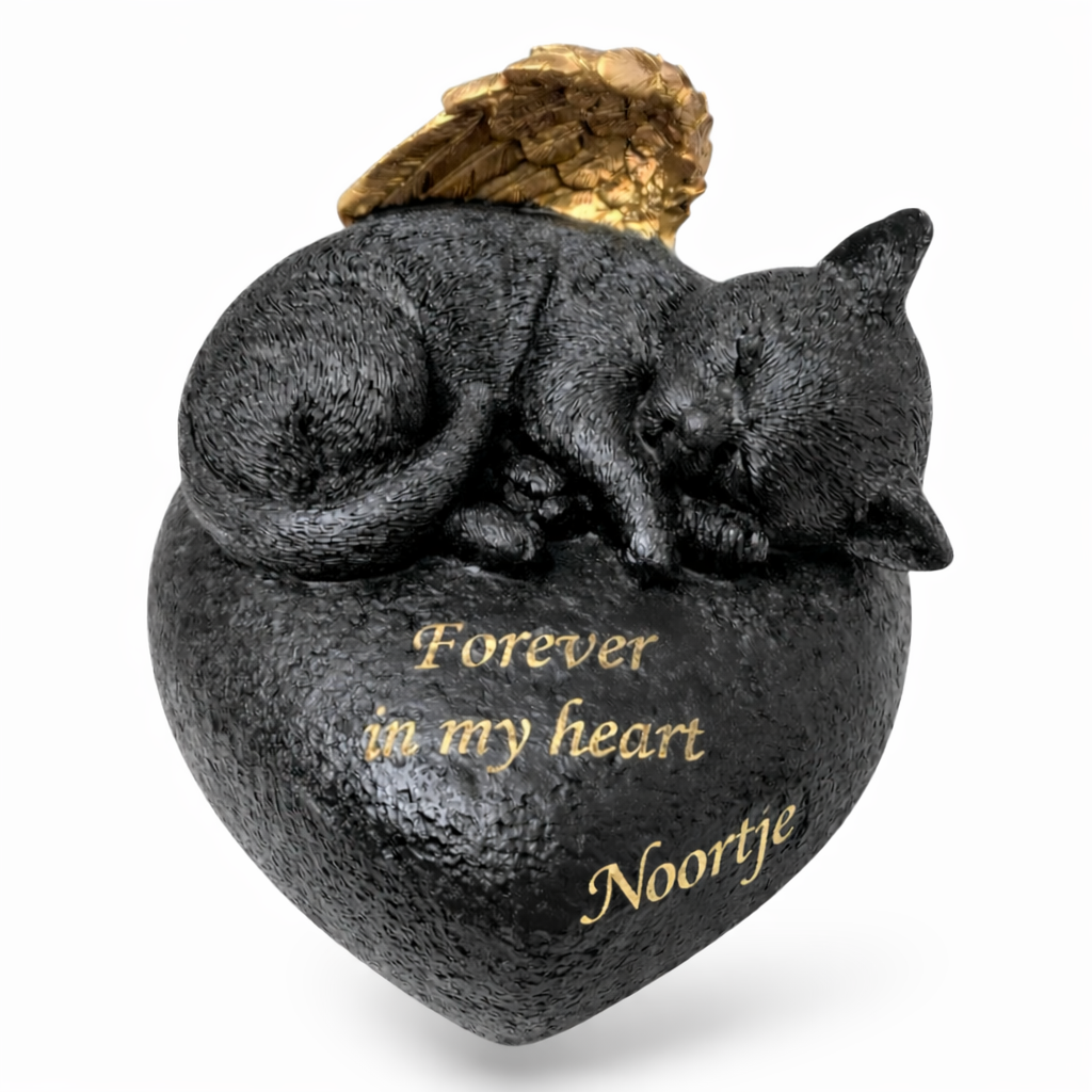 Urnenkatze – 500 ml – Schwarz mit Gold