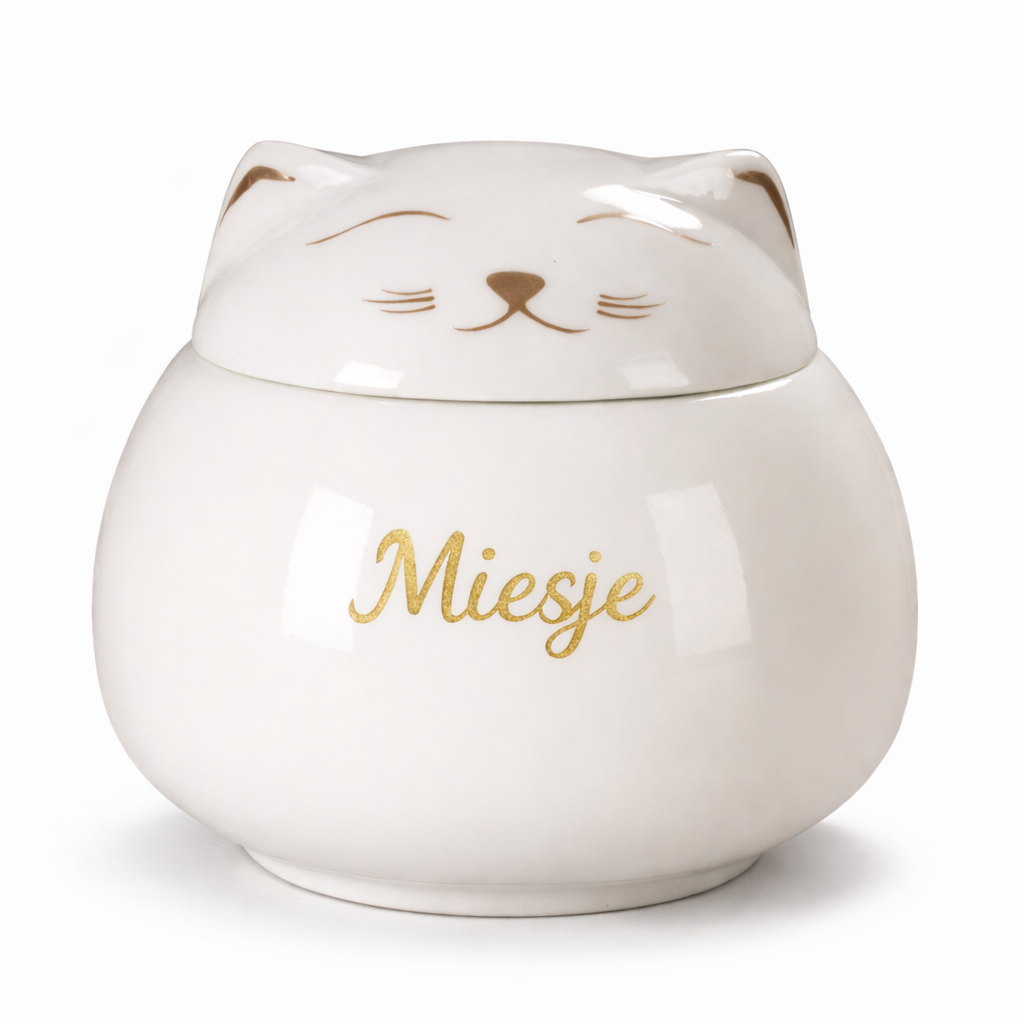 Urne Katze - 175 ml - Weiß 