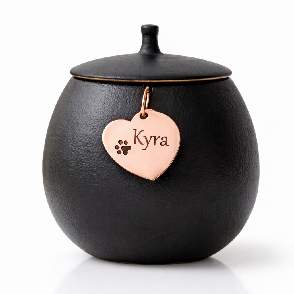 Urn Kat - 200 ML - Zwart - Met Hangertjes