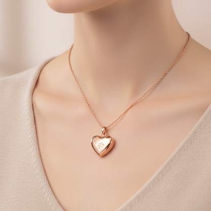 Herzanhänger – Pfotenabdrücke – Gold und Roségold 