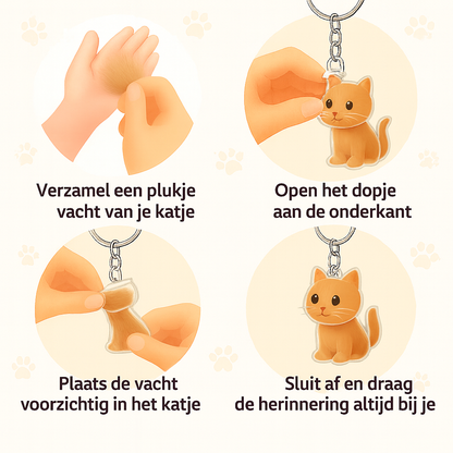 Pet Hair Gedenksleutelhanger voor kat
