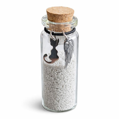 Gedenkflasche – Katze – Silber und Gold 
