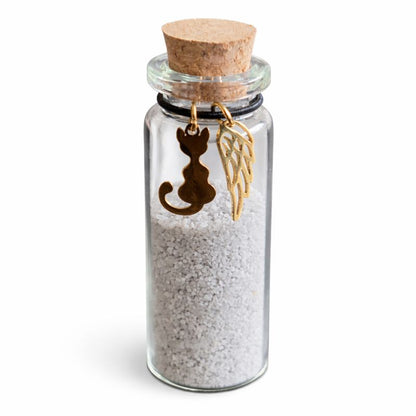 Gedenkflasche – Katze – Silber und Gold 