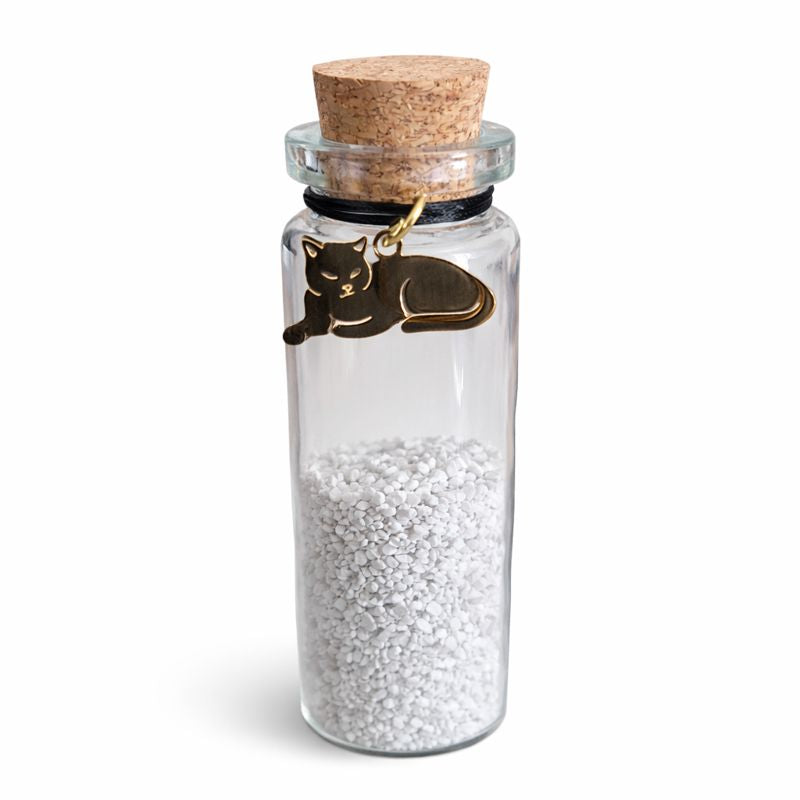 Gedenkflasche – Katze – Gold und Schwarz 