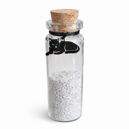 Gedenkflasche – Katze – Gold und Schwarz 