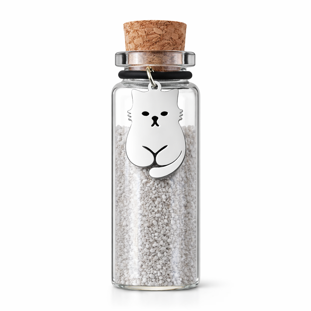 Memorial Flesje - Kat - Goud en Zilver