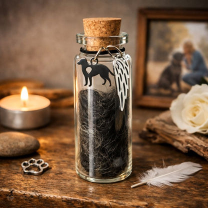Gedenkflasche – Hund – Silber 