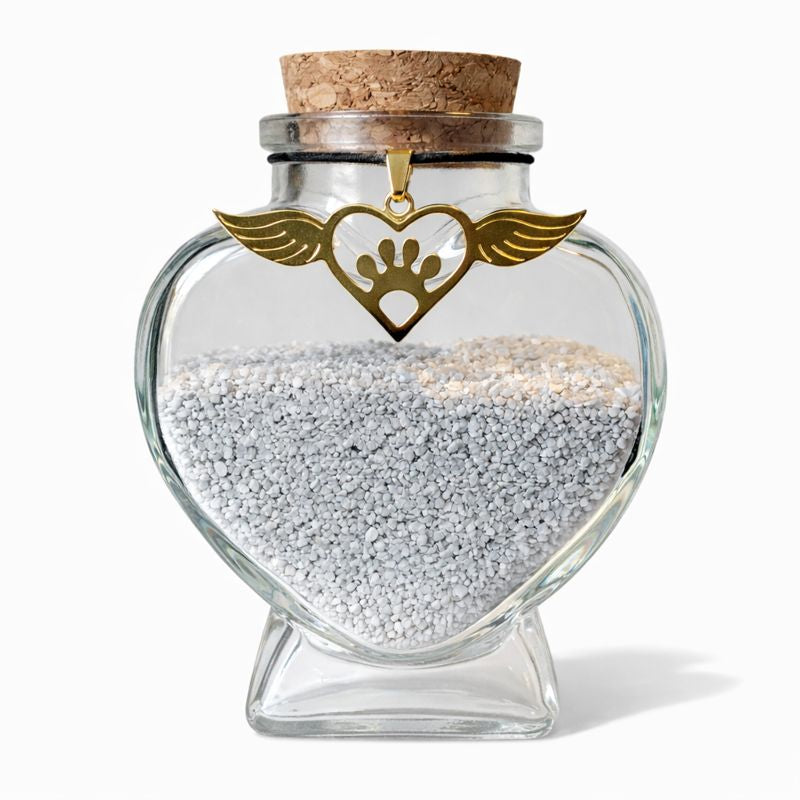 Gedenkflasche – Herz mit Engelsflügeln