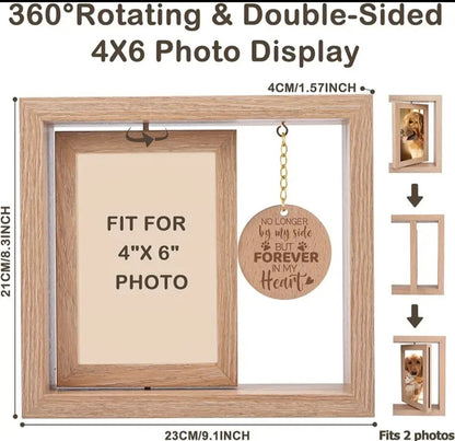  Fotolijst met ruimte voor een mooie foto en bevat een glazen asbuisje waarin je een klein beetje as of een plukje haar kunt bewaren. 