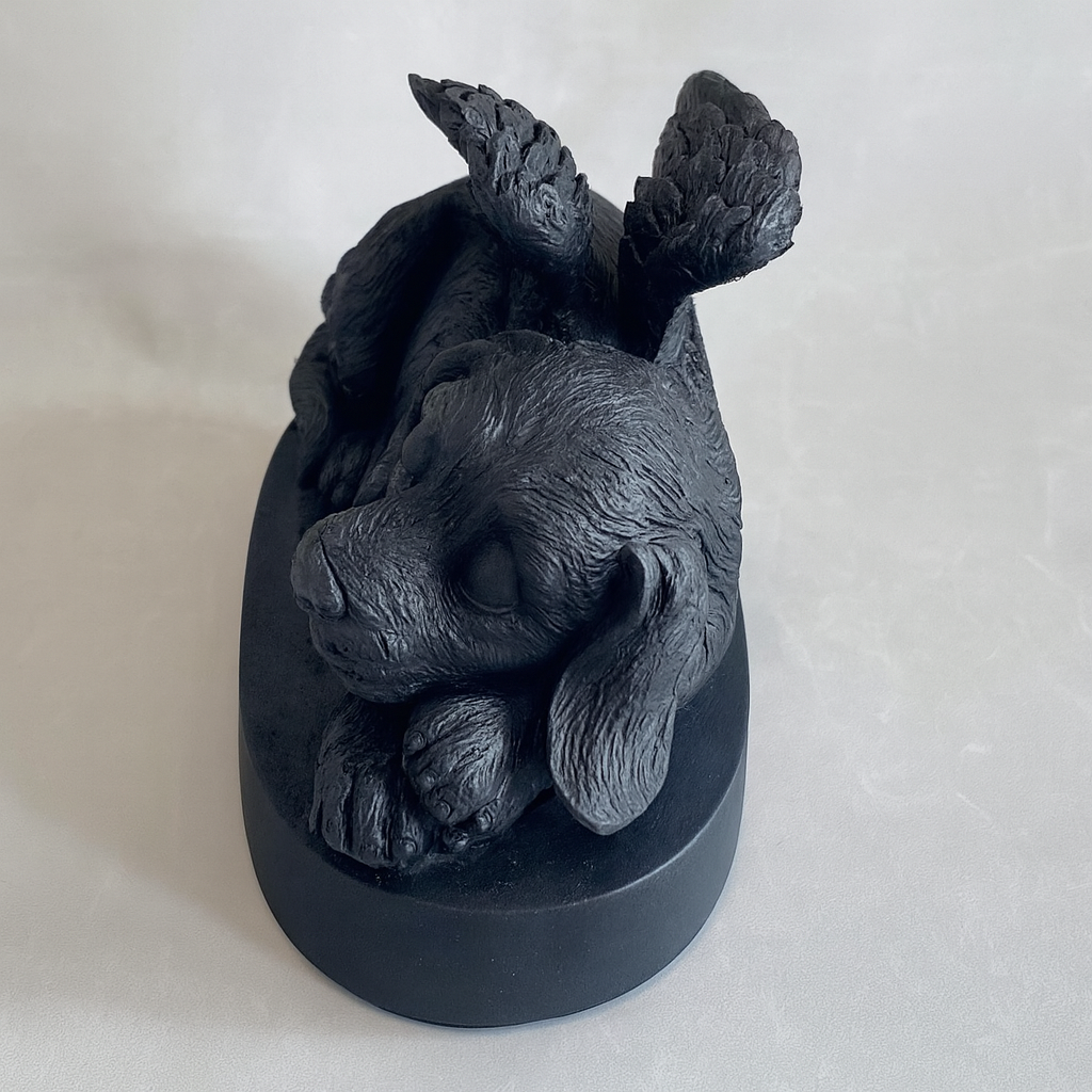 Urne Schlafender Hund - Schwarz