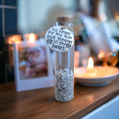 memorial flesjes voor kat of hond, gedenkflacon, herinnering aan kat of hond, bewaren plukjes vacht van kat of hond