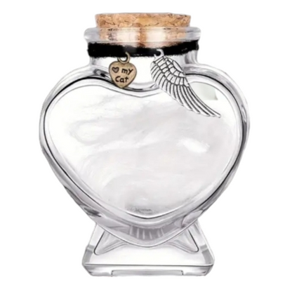 Memorial Flesje en Ashanger – "Your wings were ready but my heart was not" - Plukje haar of as bewaren van hond of kat