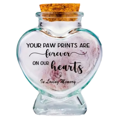 memorial fles voor kat of hond, gedenkflacon, herinnering aan kat of hond, bewaren plukjes vacht van kat of hond