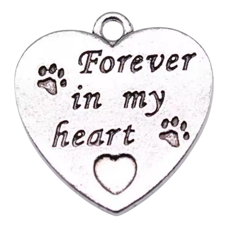 Memorial flesje  met zilveren hanger - Forever in my heart