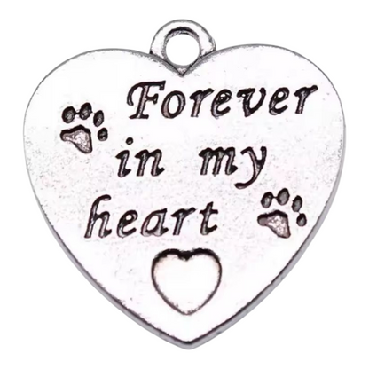 Memorial flesje  met zilveren hanger - Forever in my heart