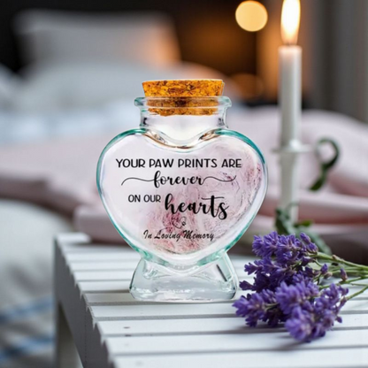 memorial fles voor kat of hond, gedenkflacon, herinnering aan kat of hond, bewaren plukjes vacht van kat of hond