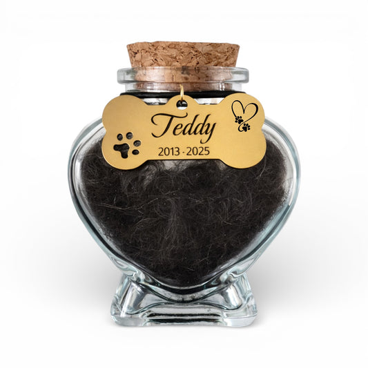 Gedenkflasche – Hund – Gravierter Anhänger