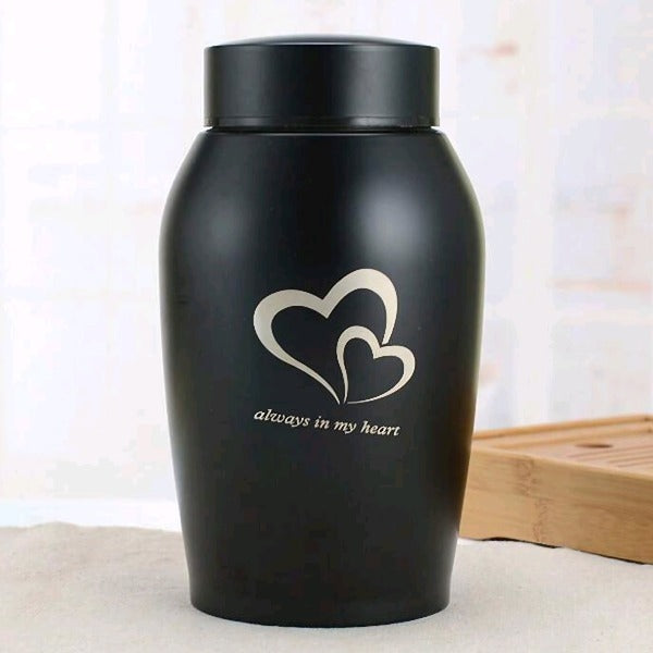  zwart urn van roestvrij staal ( RVS ) 