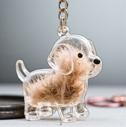 Gedenksleutelhanger Hond – Voor plukje vacht of een kleine hoeveelheid as - Aandenken Huisdier - Herinneringssleutelhanger Hond – Gedenkhanger Hond – Stevig Kunststof – Voor Vacht, As of Aandenken Hond
