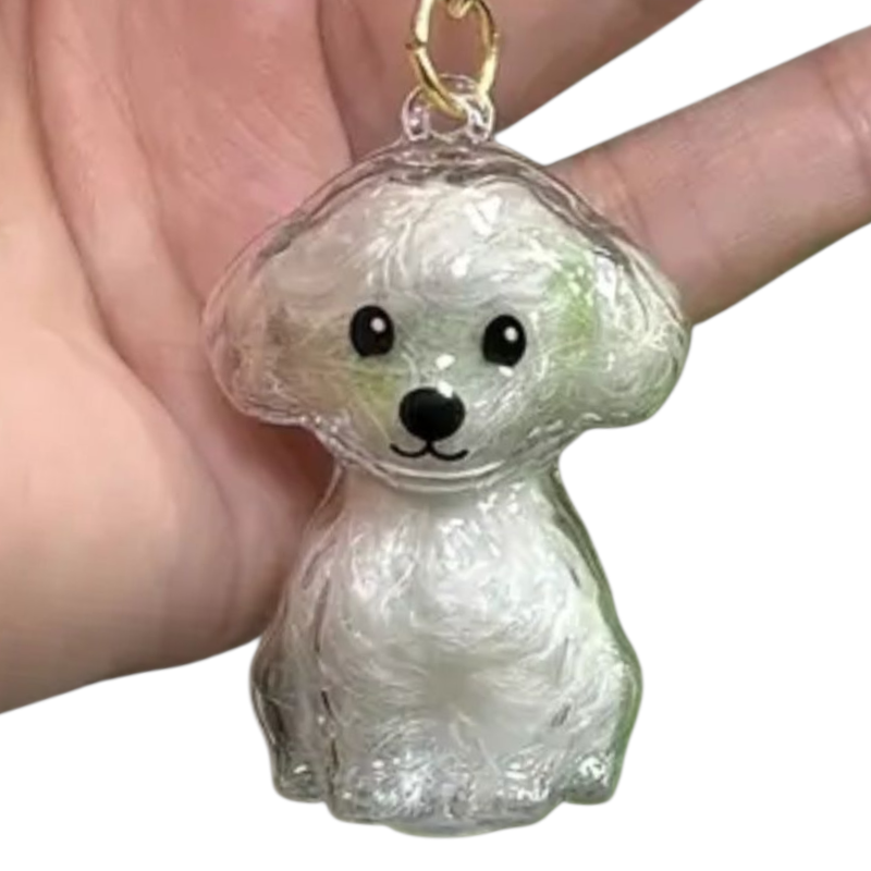 Gedenksleutelhanger Hond – Voor plukje vacht of een kleine hoeveelheid as - Aandenken Huisdier - Herinneringssleutelhanger Hond – Gedenkhanger Hond – Stevig Kunststof – Voor Vacht, As of Aandenken Hond
