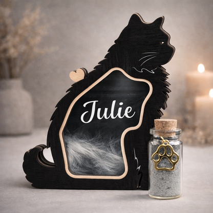 Erinnerungskatze - Holz - Schwarz