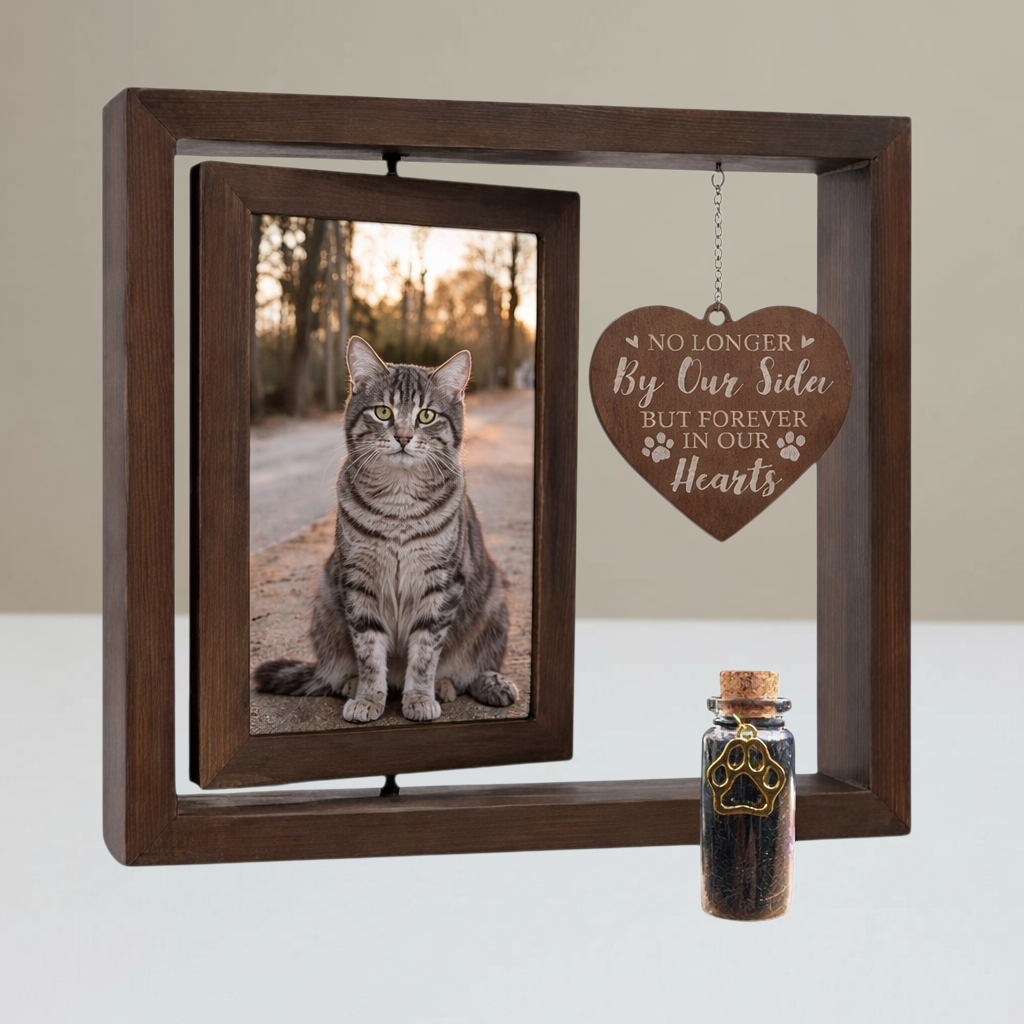 Herdenkingsfotolijst met Asbuisje - Kat