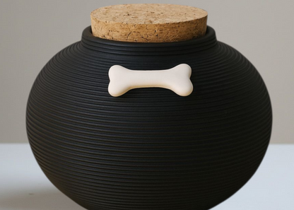 Schwarze Urne - 350 ml - mit Erinnerungsanhängern