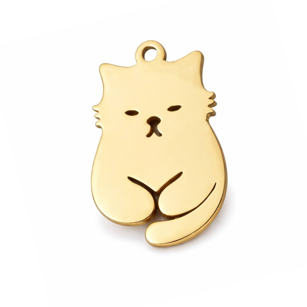 Memorial Flesje - Kat - Goud en Zilver