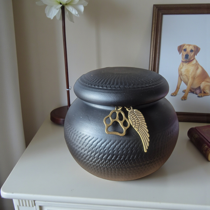 honden urn - zwart - keramiek