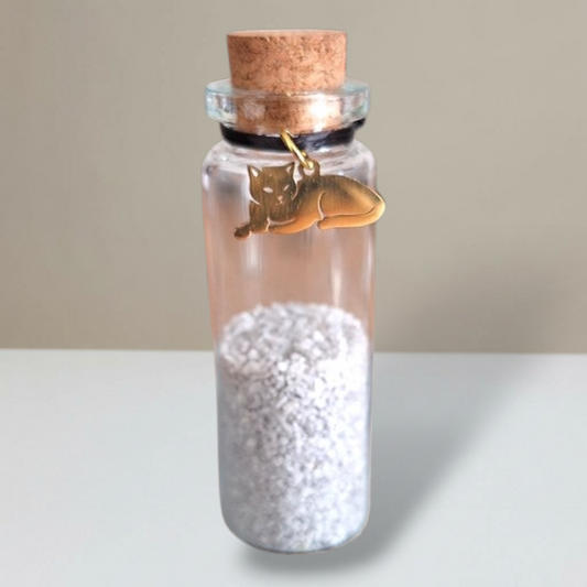 Gedenkflasche - Katze - Gold 