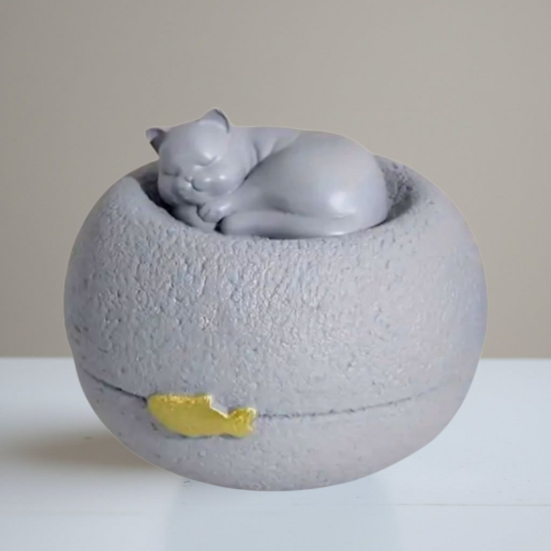 katten urn - grijs 
