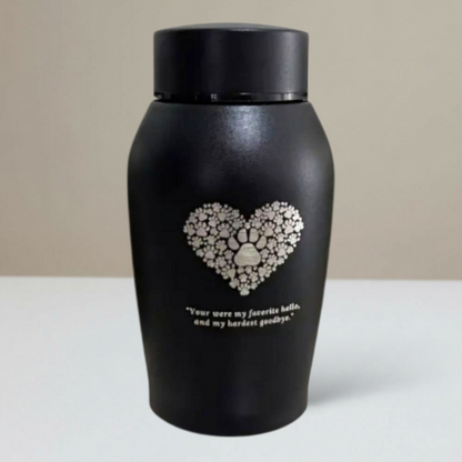 Urne Schwarz - Edelstahl 250 ML - Lieblings Hallo Schwerster Abschied