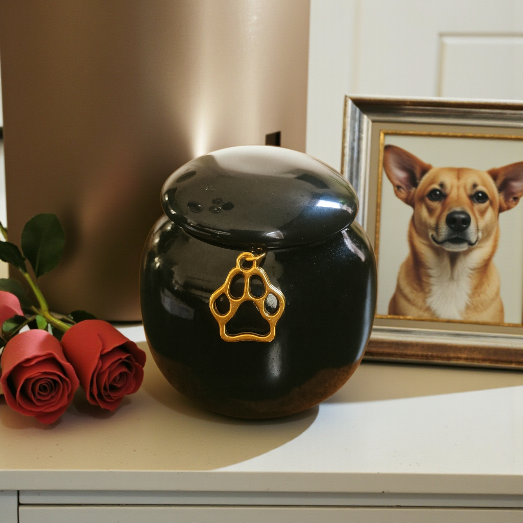 Mini Urn - 80 ML - Zwart - Met Hangertje